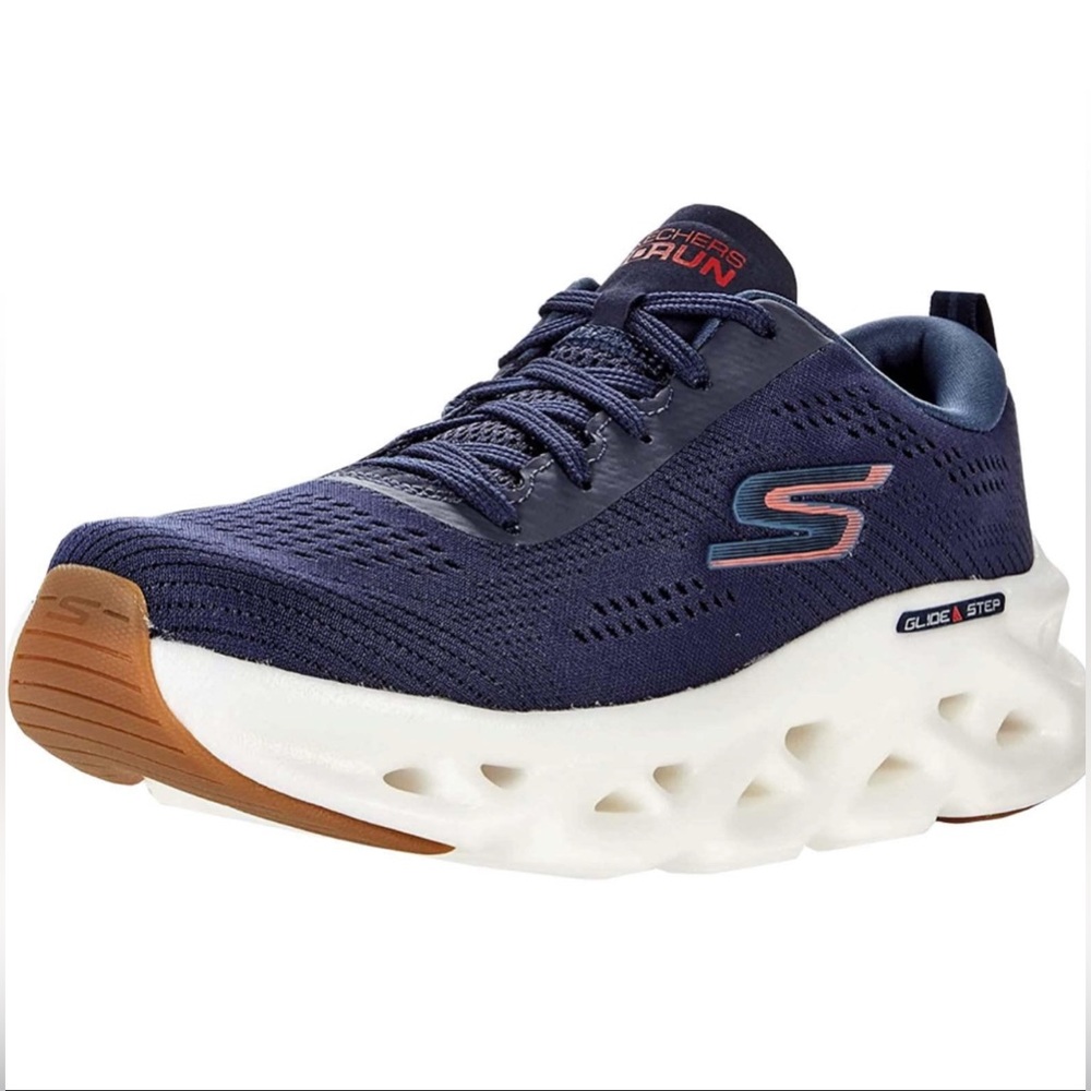 SKECHERS GO RUN Swirl Tech,GlideStep,Men’s Size,8.5,Navy Blue